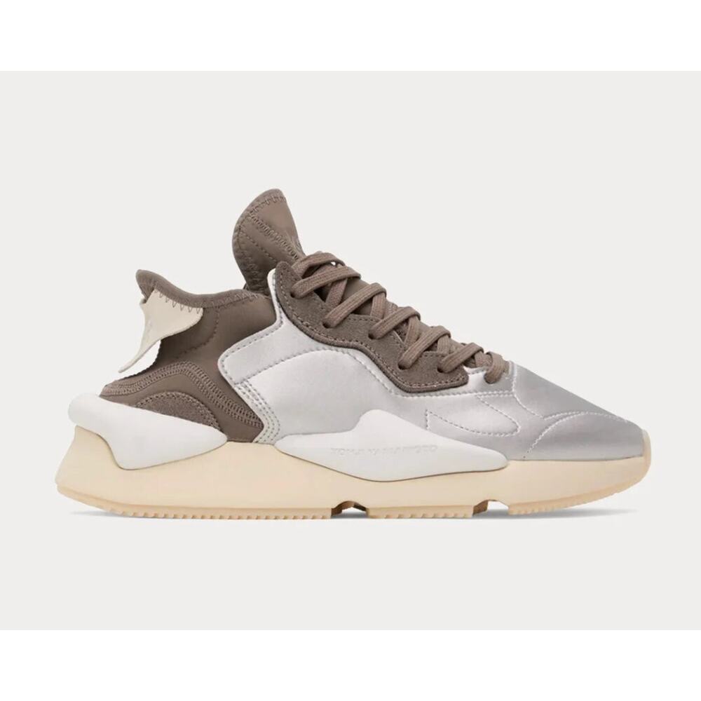 $450 NIB adidas Y-3 Kaiwa Colorblock Metallic White Low-Top Sneakers Shoes 10D
